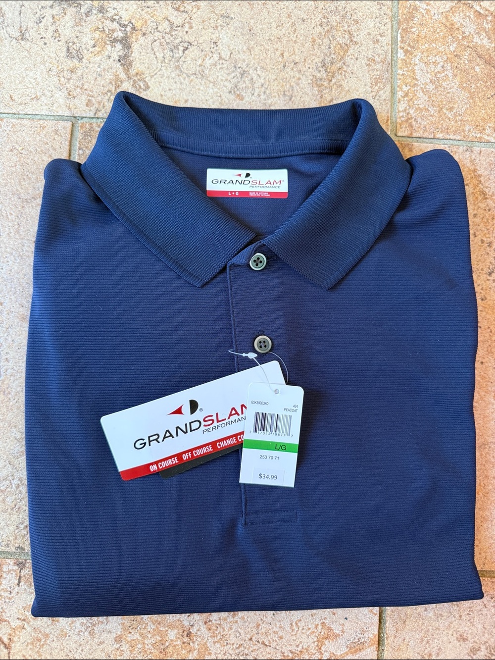 Grand Slam Men's Navy Blue Performance Polo